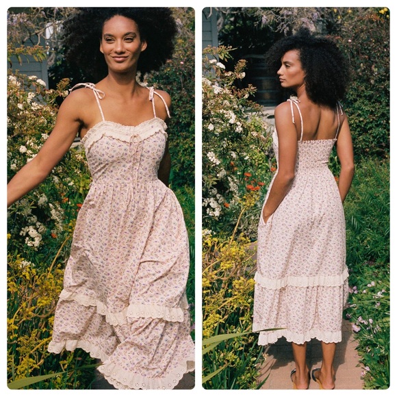 Christy Dawn The Emma Dress Oat Straw Cream Floral Size 3X - Picture 1 of 10